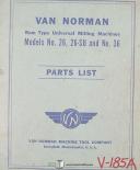 Van Norman-Van Norman 26, 26-SU and 36, Universal Milling Parts Manual-26-26-SU-36-01